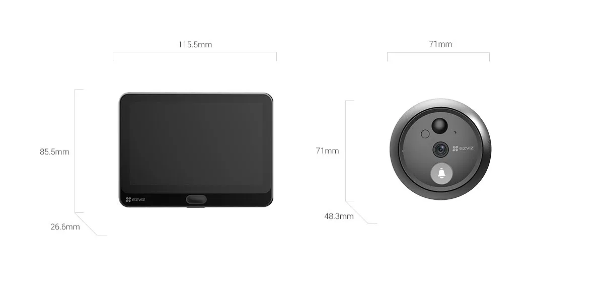 Videoportero IP 2MP EZVIZ HP4 Mirilla Inteligente WiFi Pantalla 4.3" CS-HP4