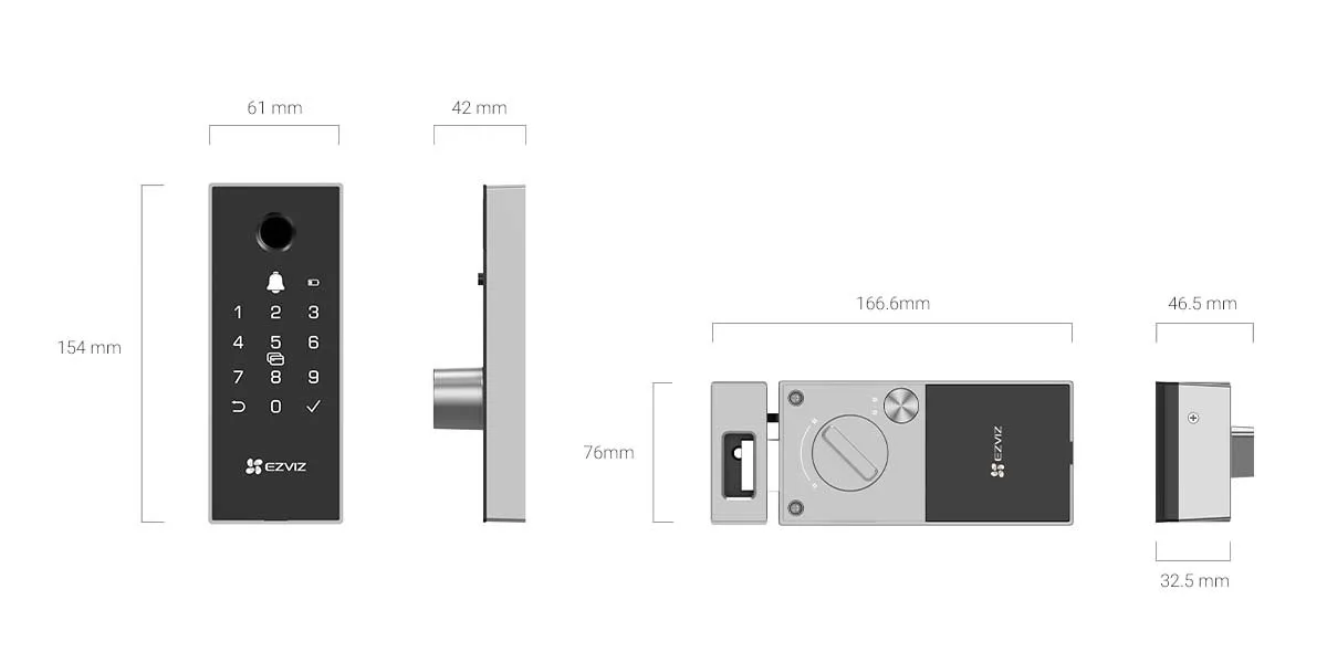 Cerradura Inteligente EZVIZ DL03 Pro Smart Lock Wi-Fi Huella Digital Contraseña Tarjeta App Remoto CS-DL03-Pro