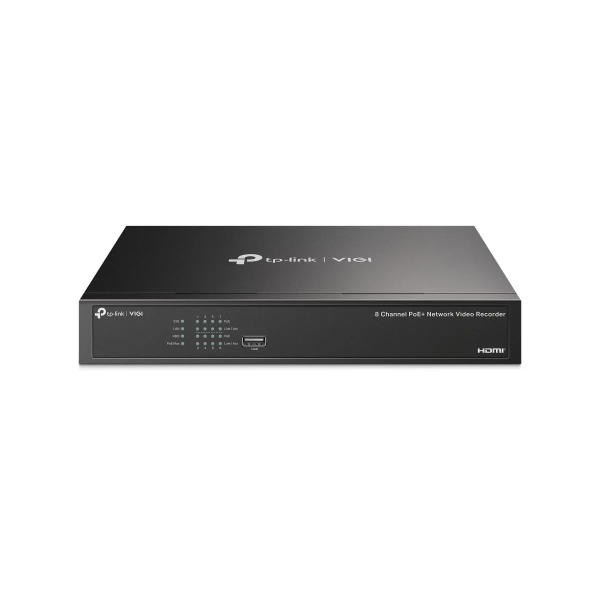 NVR TP-Link VIGI NVR1008H-8P 8 Canales PoE+ 53W 4K HDMI 1 Bahia SATA TL-NVR1008HP