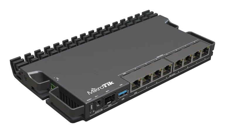 ROUTER MIKROTIK RB5009UPR+S+IN CF 7P GIGA+1 2.5GB+SFP+POE130W 4 CORE 1.4GHZ 1GB RAM DDR4