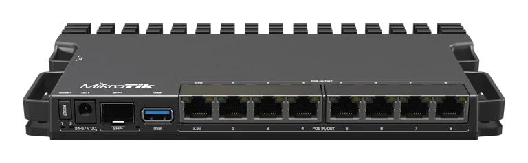 ROUTER MIKROTIK RB5009UPR+S+IN CF 7P GIGA+1 2.5GB+SFP+POE130W 4 CORE 1.4GHZ 1GB RAM DDR4