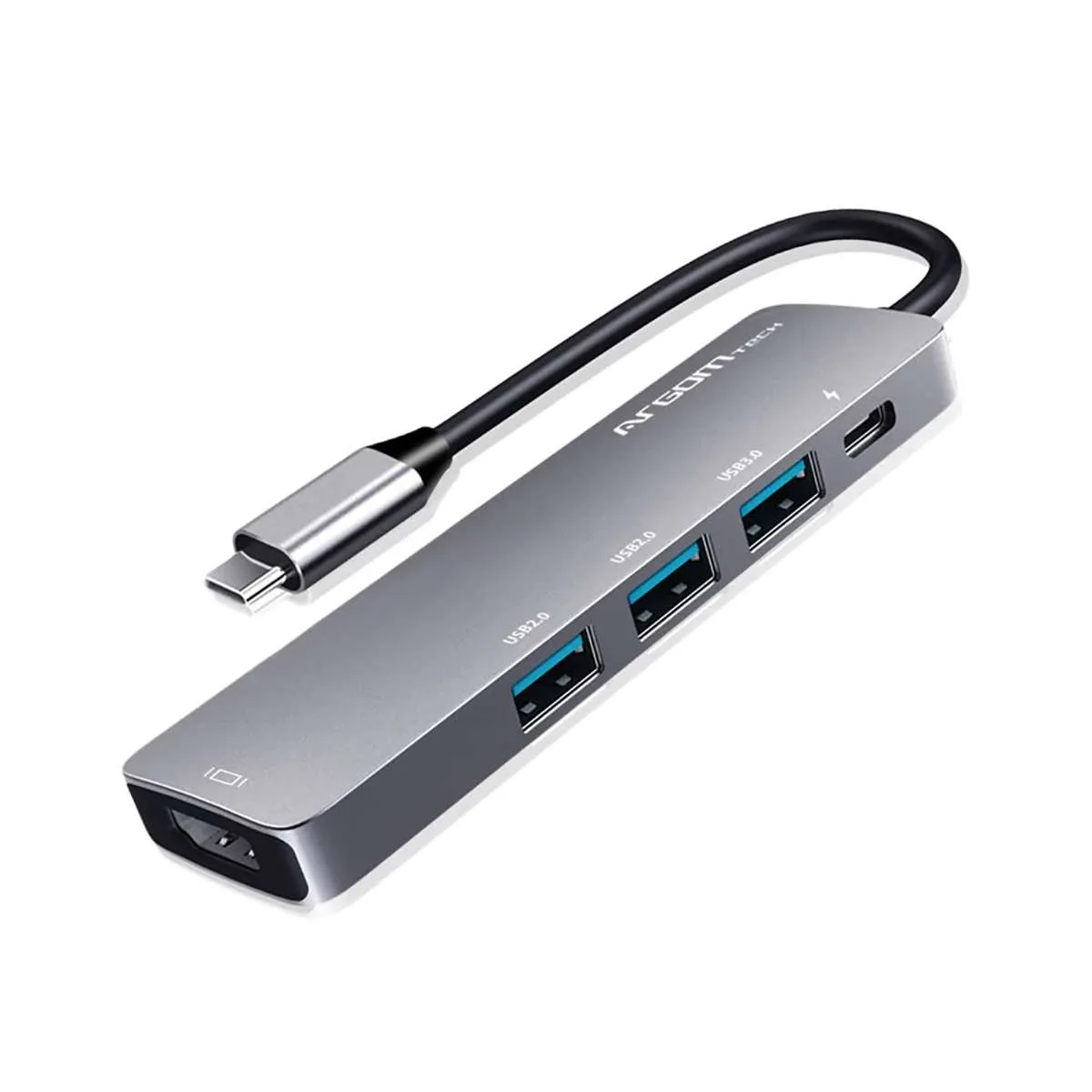 Adaptador Hub Argomtech Oneaxess de Aluminio 5 en 1 USB Tipo C