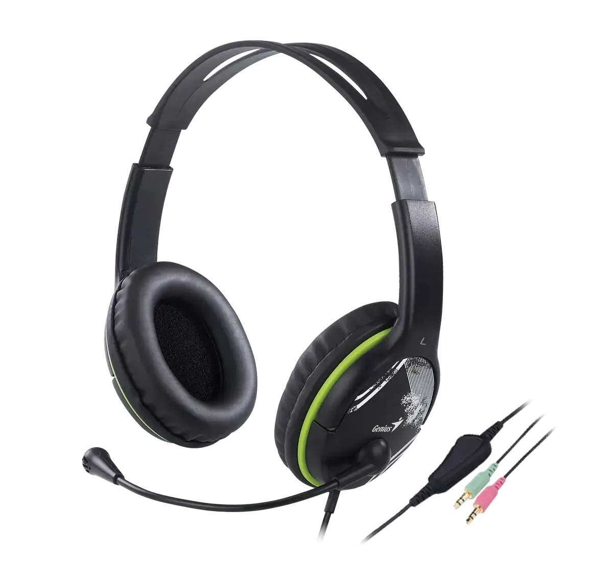 Auricular C/Mic Genius HS-400A,Green,+Single Jack Cable (2091)