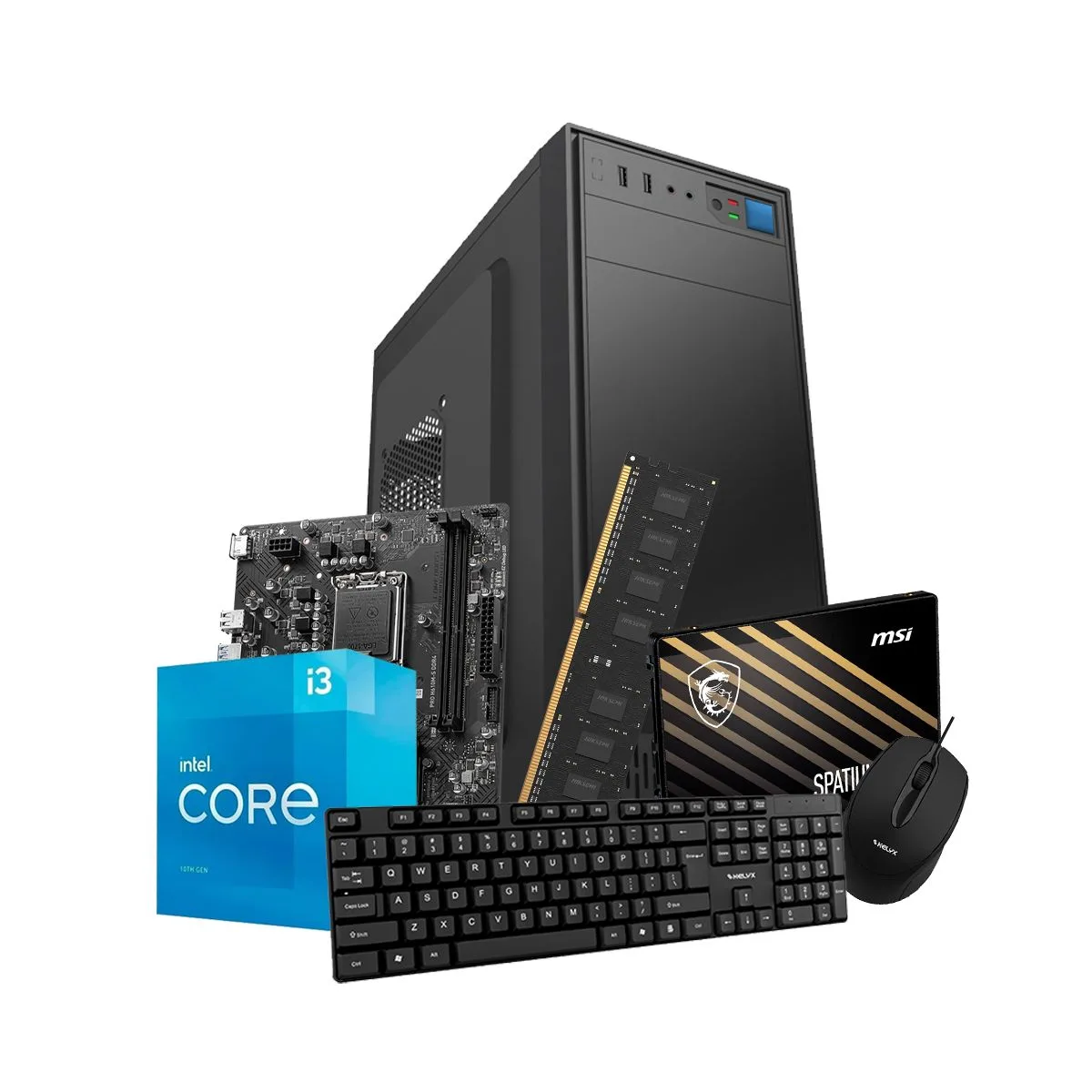 PC Kelyx Intel Core i3-12100 8GB SSD 480GB Gabinete MSI PCARM-72820-12100-8G-480G