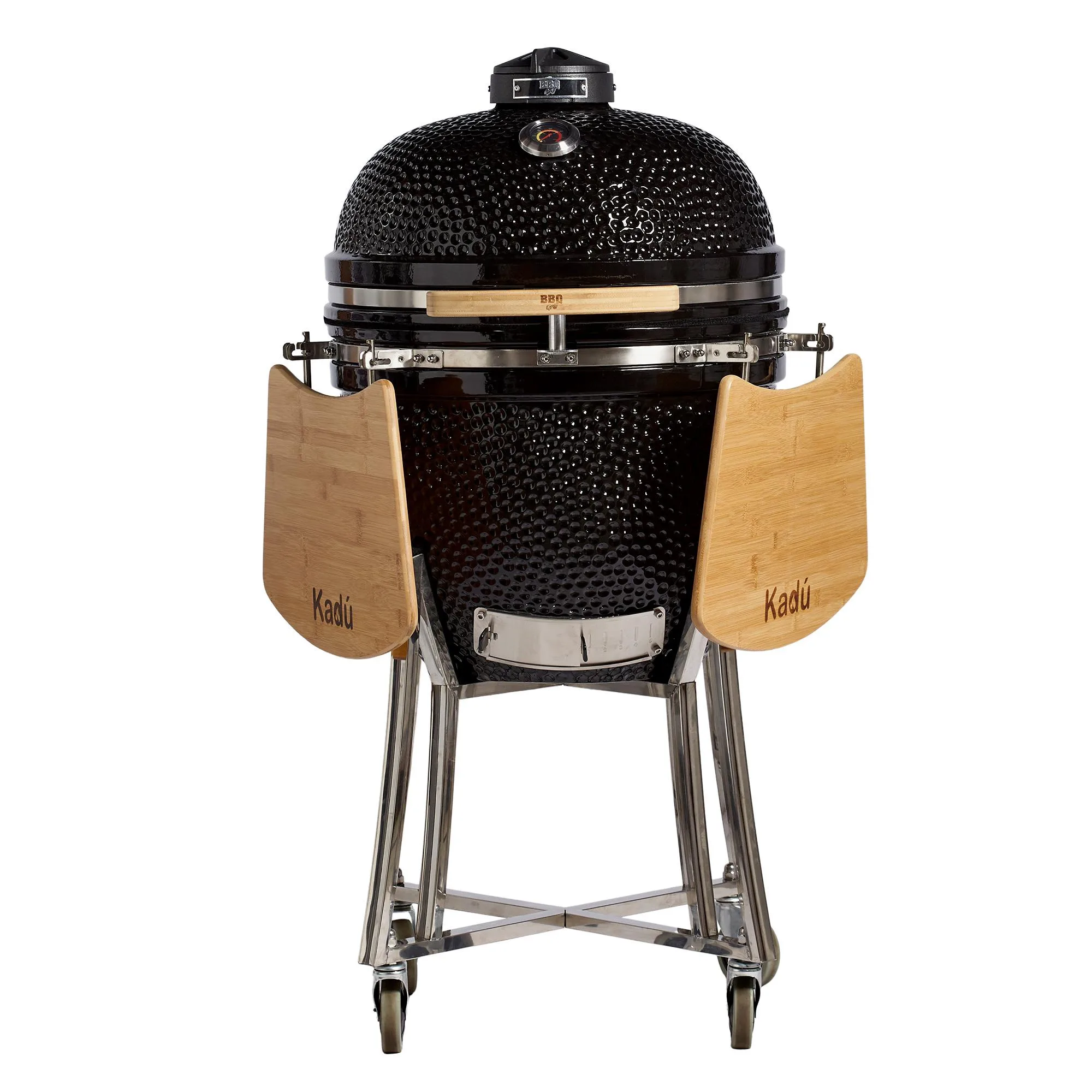 Parrilla Kamado Bbq Grill Kadu K23 Ahumador Ceramico Negro Con Funda