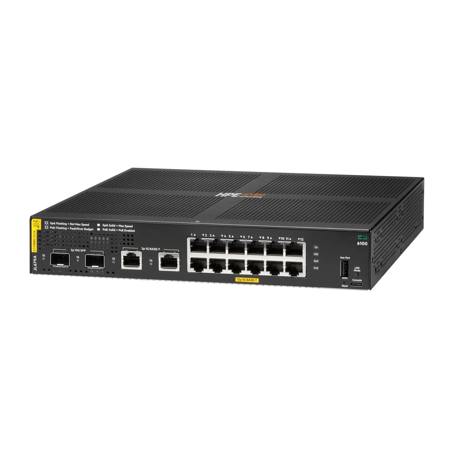 Switch 12P Aruba 6100 CL4 2SFP+ 139w POE+