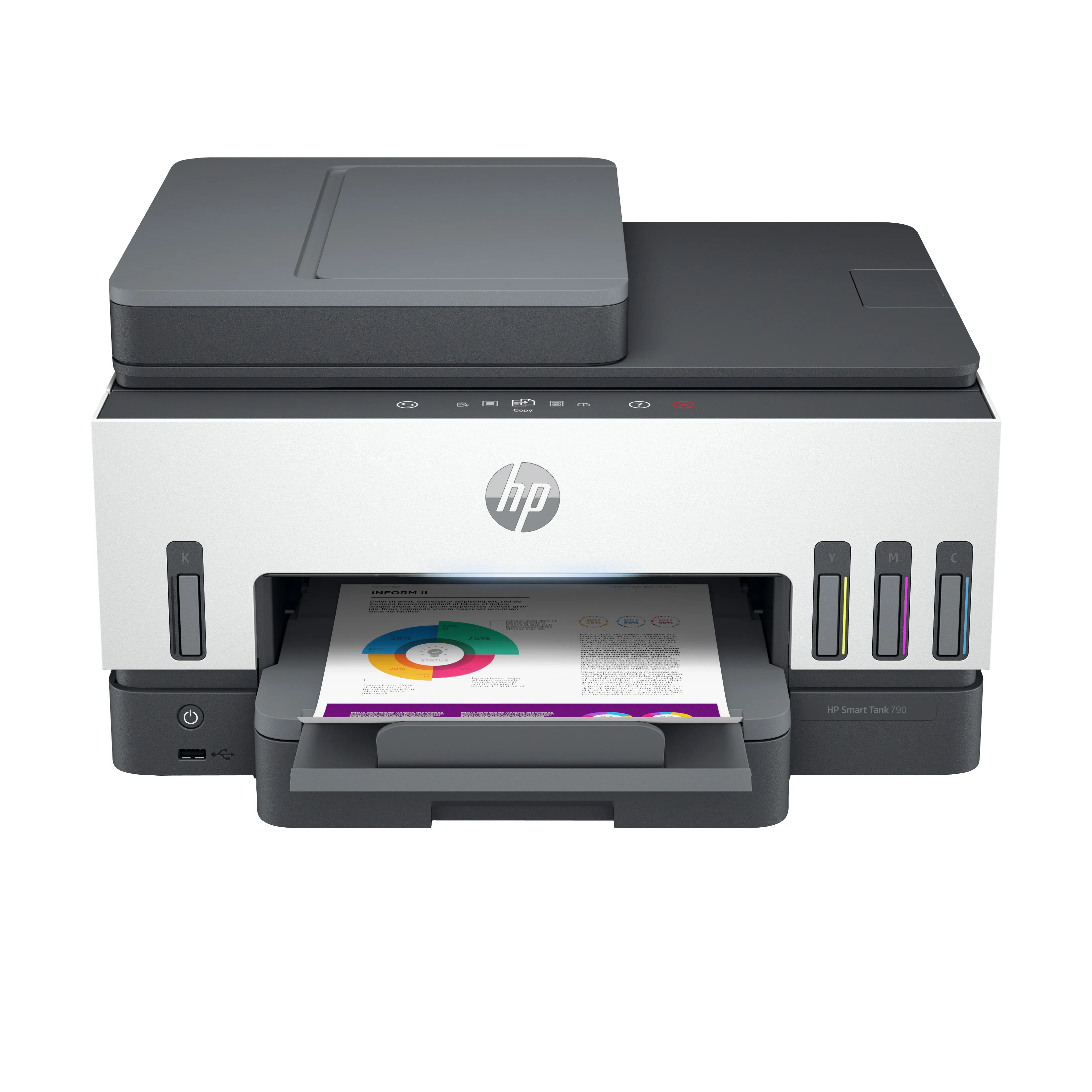 Impresora Multifunción HP Smart Tank 790 Color Sistema Continuo WiFi Red Dúplex ADF Fax 4WF66A