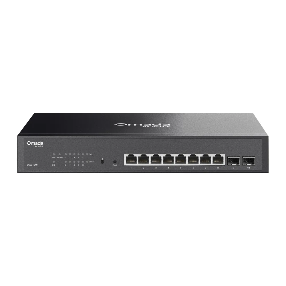 Switch TP-Link Omada TL-SG2210MP 10 Puertos Gigabit 8 PoE+ 150W 2 SFP Administrable