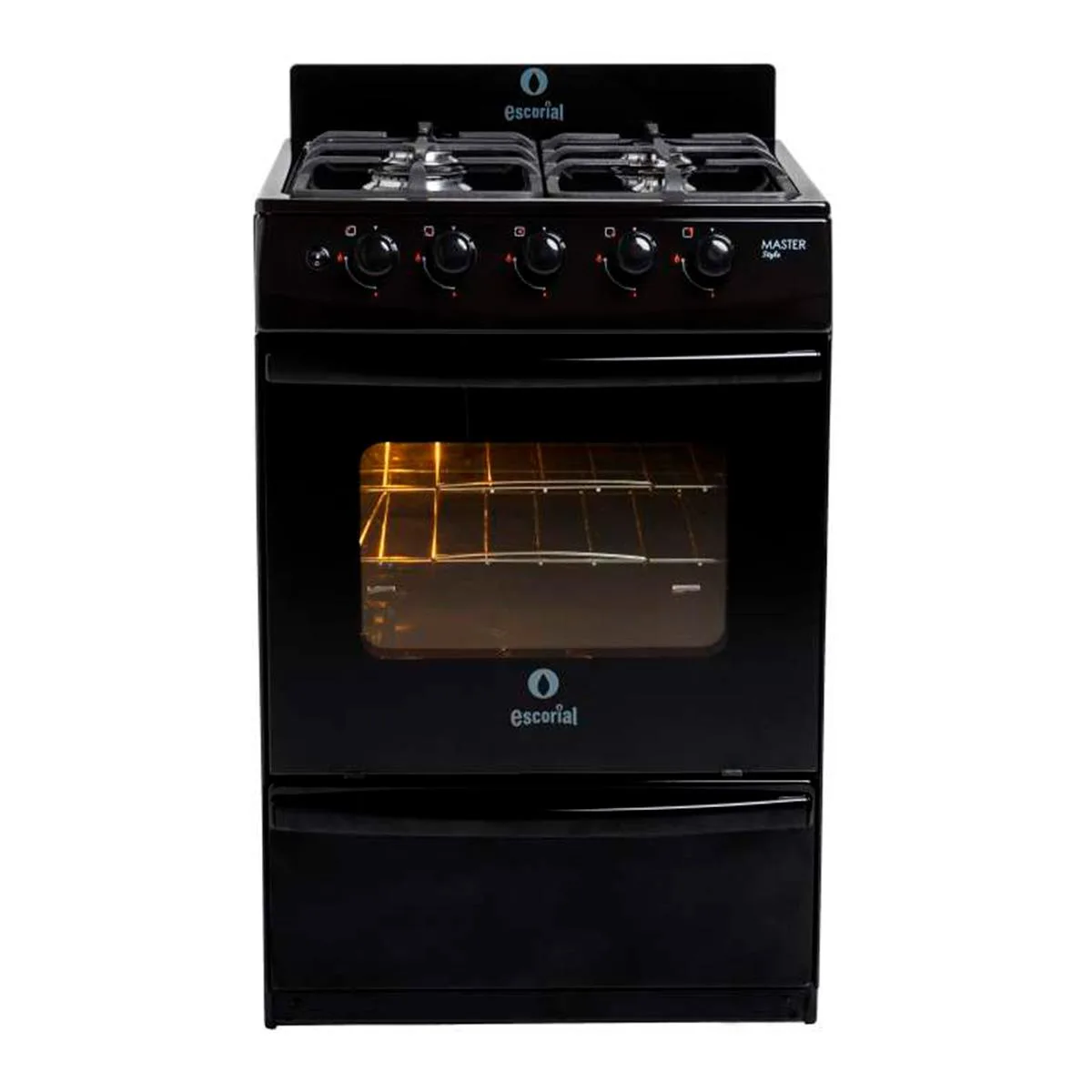 Cocina Multigas 56Cm Escorial Master Style Negra