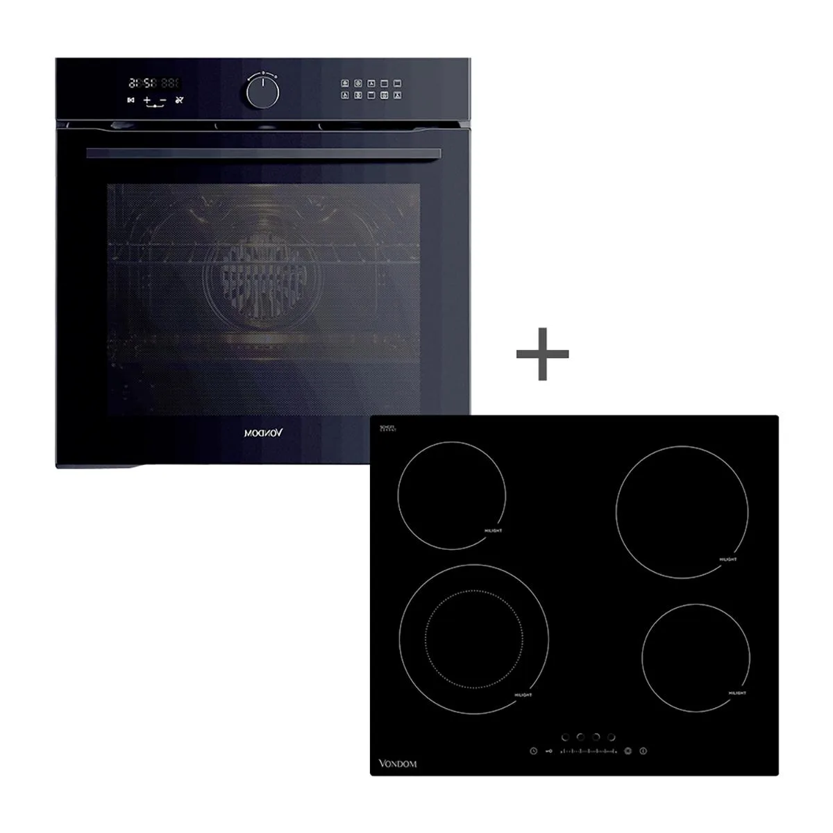 Combo Vondom Horno Digital Empotrable De 60cm + Anafe Vitroceramico