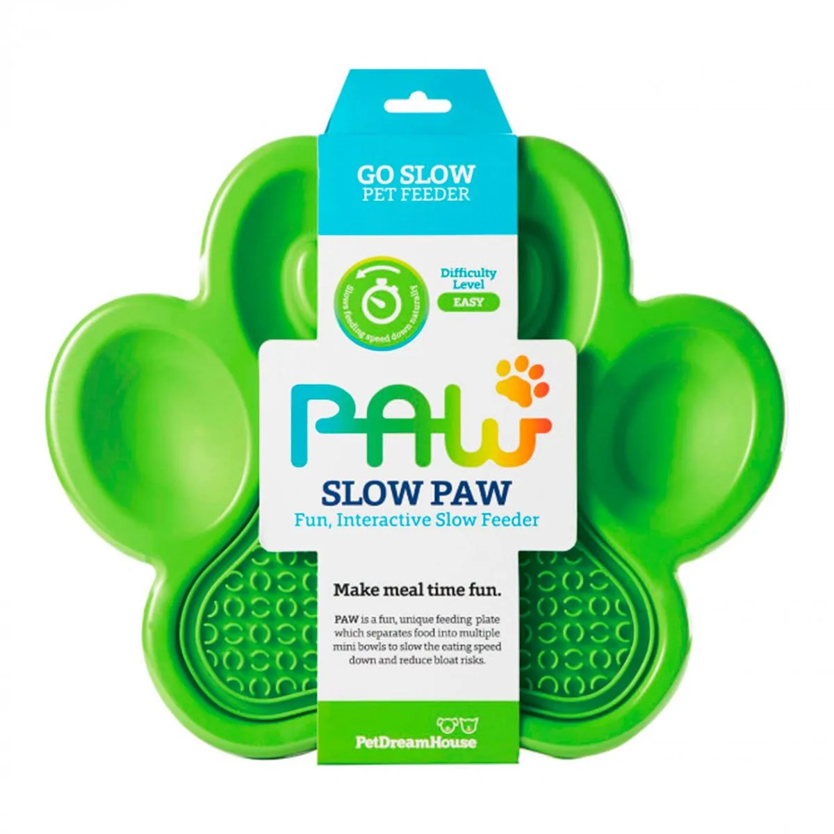 Alfombra De Lamer Petdreamhouse Paw 2 En 1 Verde Alimentador Lento Y Almohadilla