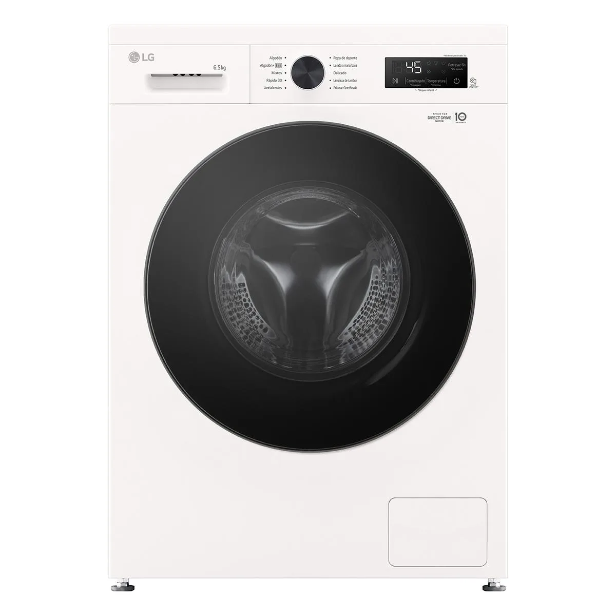 Lavarropas Automático Inverter LG VB-F WO 6.5KG 1200RPM Carga Frontal Blanco