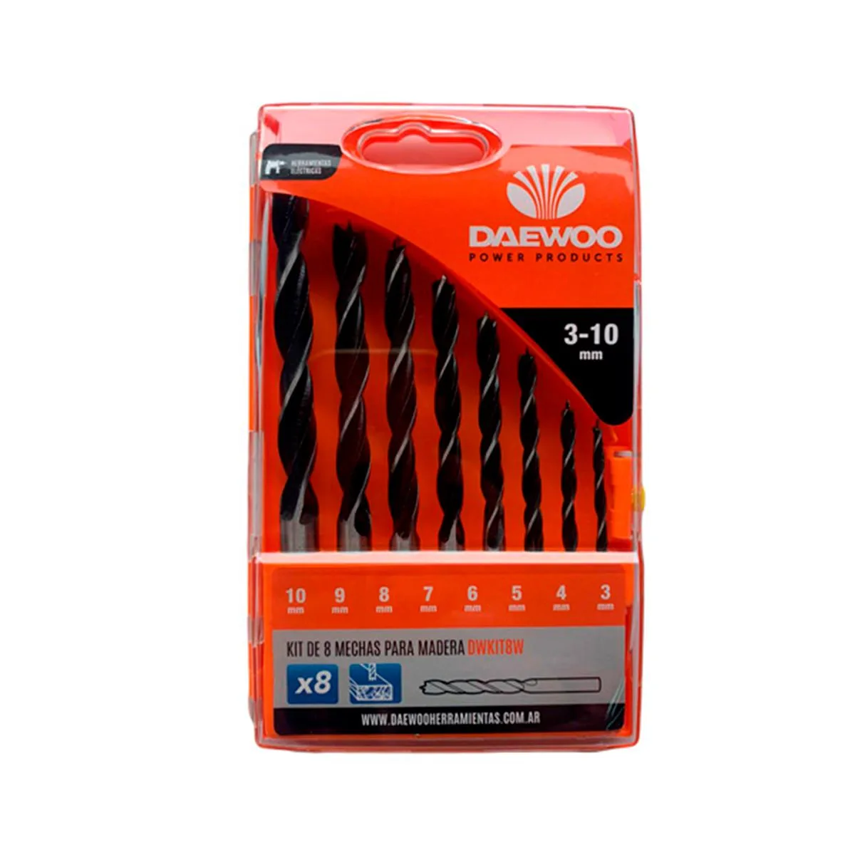 Kit De 8 Mechas Para Madera Daewoo DWKIT8W