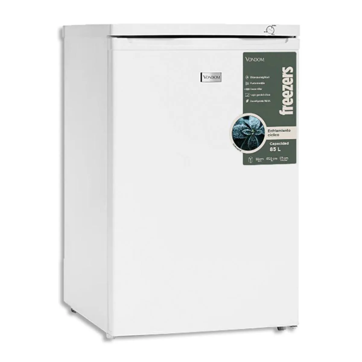 Freezer Vertical Bajo Mesada 85 Litros Vondom FR55 Blanco