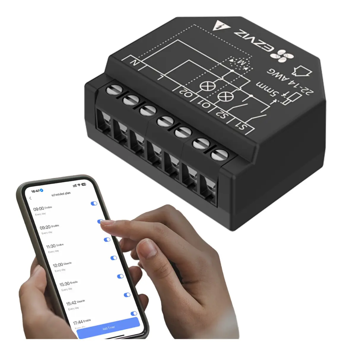 Relé WiFi Inteligente 2 Canales EZVIZ T36 Smart Home Medidor de Consumo CS-T36