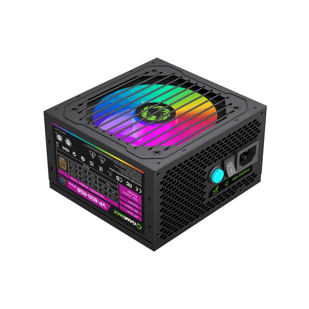 FUENTE 800W GAMEMAX 80 PLUS BRONZE VP-800-M-RGB