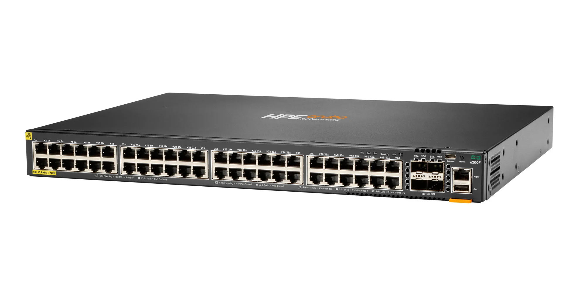Switch Aruba CX 6200F 48 Puertos Gigabit PoE+ Clase 4 740W 4 SFP+ 10G Administrable