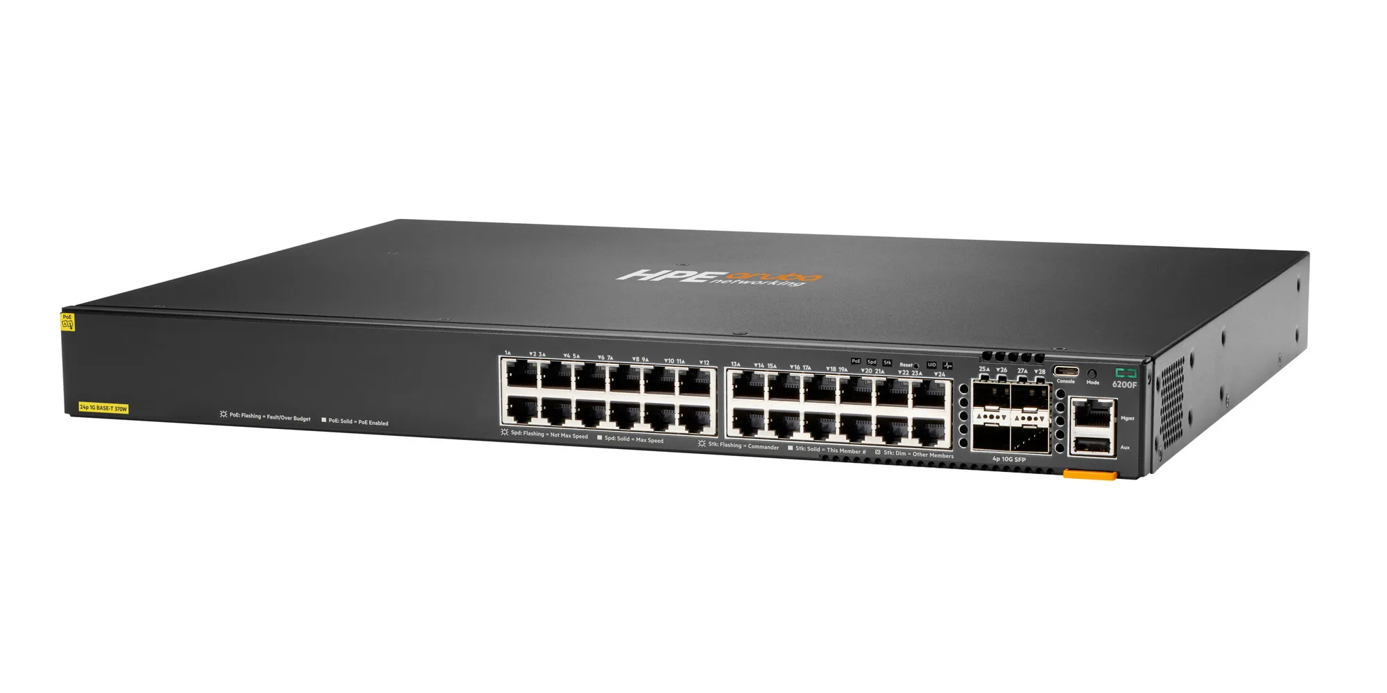 Switch Aruba CX 6200F 24 Puertos Gigabit PoE+ Clase 4 370W 4 SFP+ 10G Administrable
