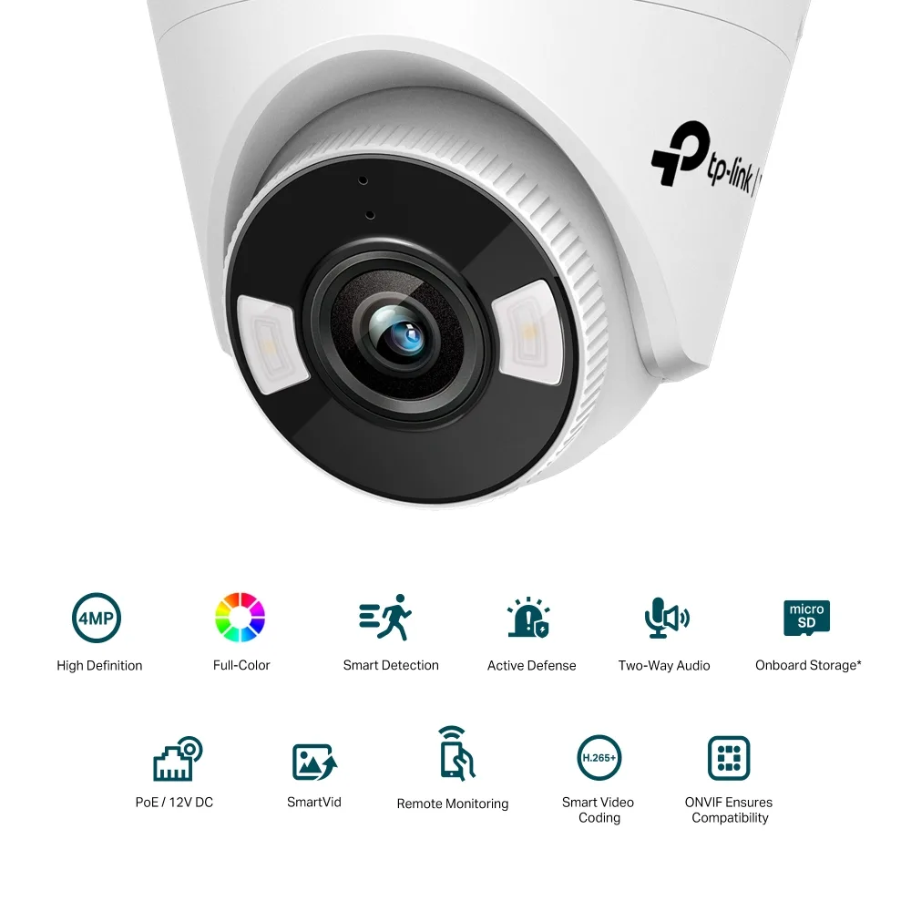 Cámara IP TP-Link VIGI C440 4MP Interior Turret Full Color 2.8mm TL-VIGIC440