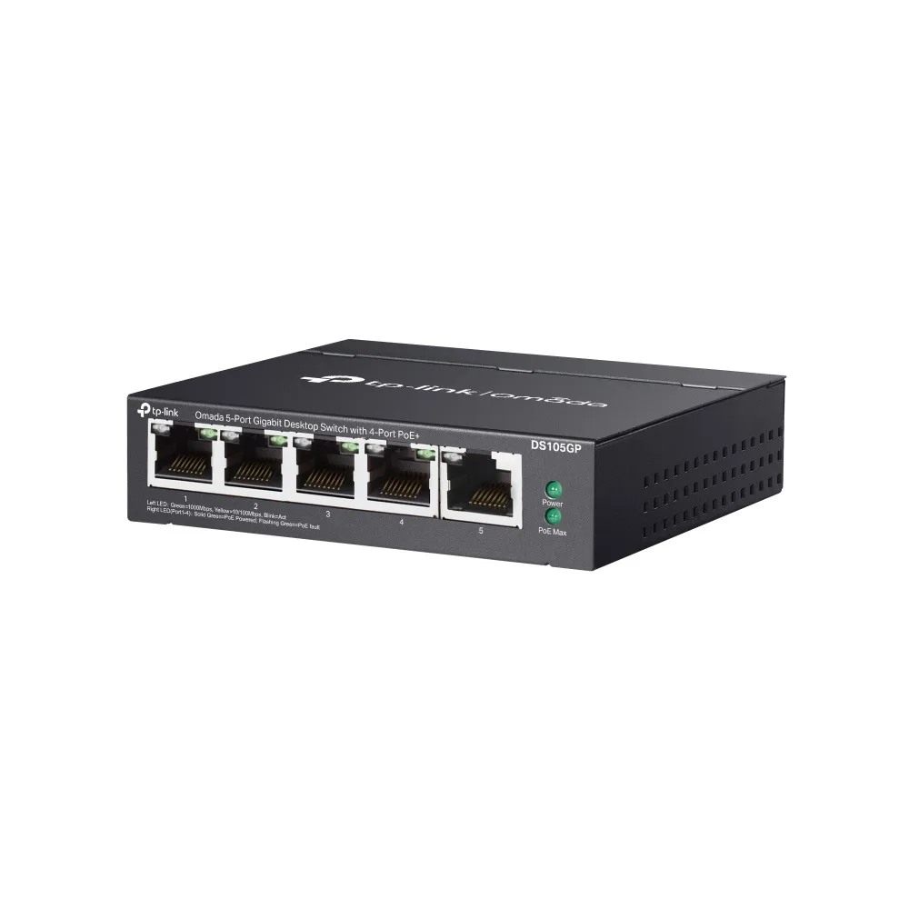Switch TP-Link Omada DS105GP 5 Puertos Gigabit 4 PoE+ 65W No Administrable
