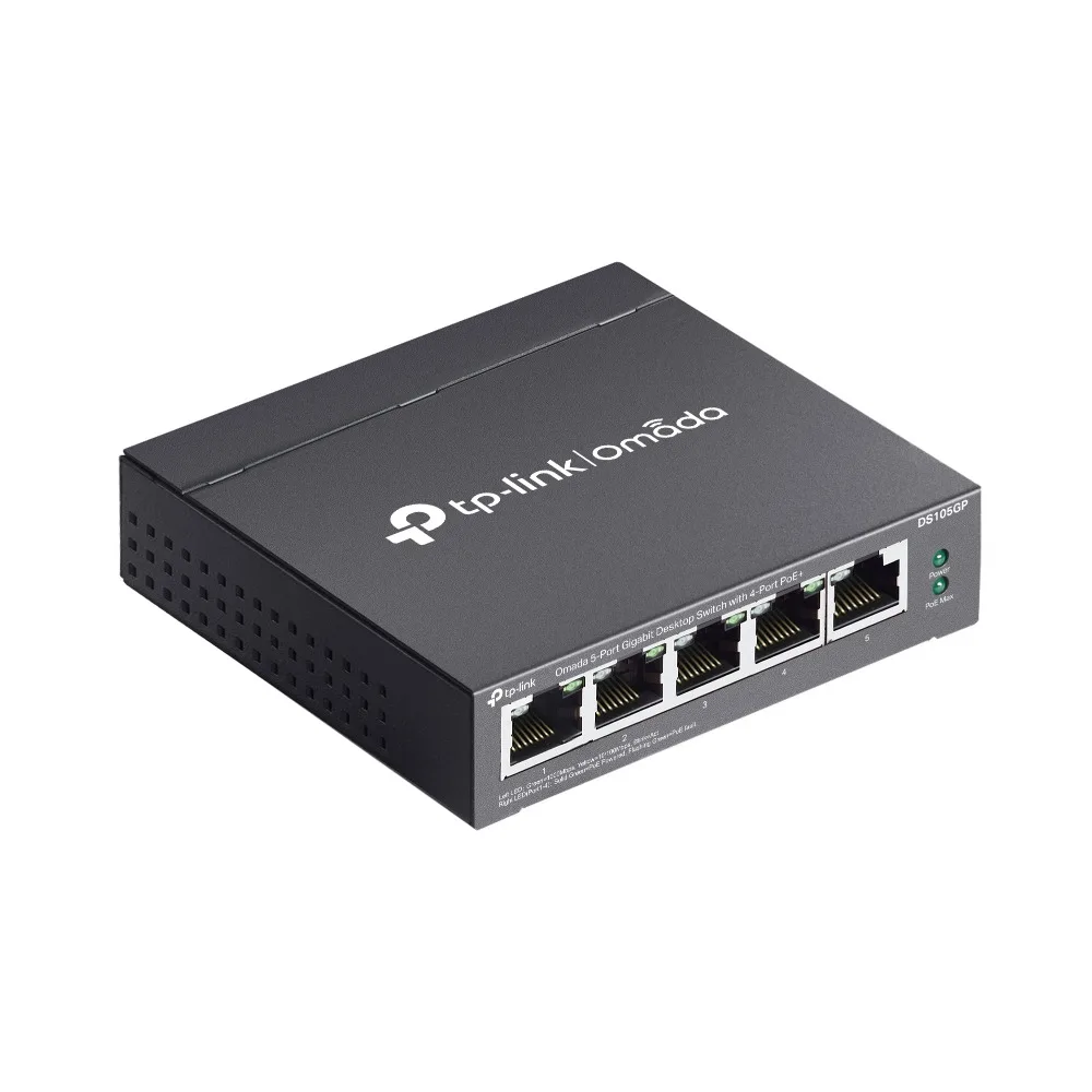 Switch TP-Link Omada DS105GP 5 Puertos Gigabit 4 PoE+ 65W No Administrable