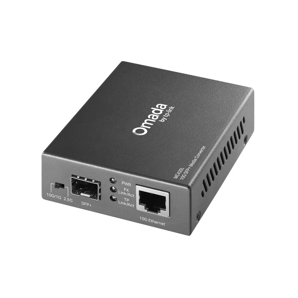 Conversor de Medios TP-Link Omada MC420L 10G SFP+ a RJ45 Multi Gigabit Sin Ventilador