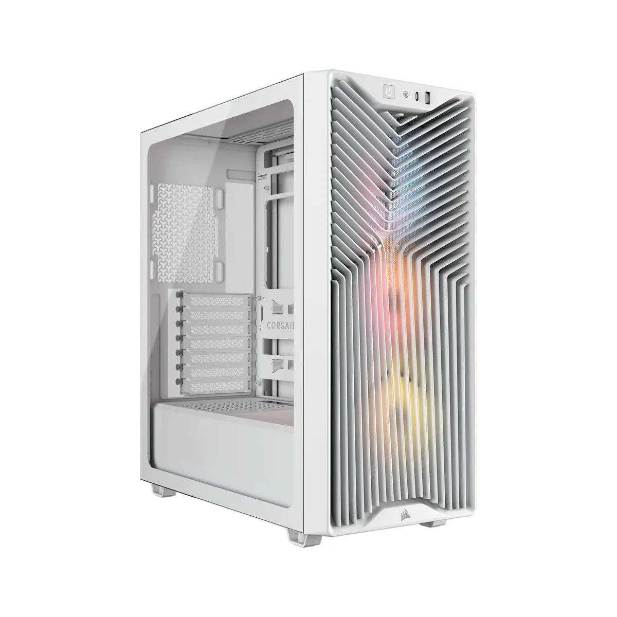 Gabinete Corsair 3200D RS ARGB Blanco Mid-Tower ATX Vidrio Templado 3 Ventiladores RS120 ARGB CC-9011345-WW