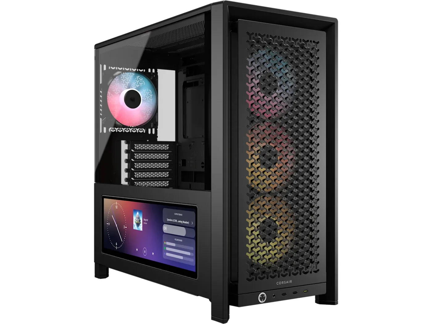 Gabinete Corsair FRAME 4000D LCD RS ARGB Negro Mid-Tower ATX Pantalla LCD 14.5 pulgadas 4 Ventiladores RS120 ARGB CC-9011326-WW