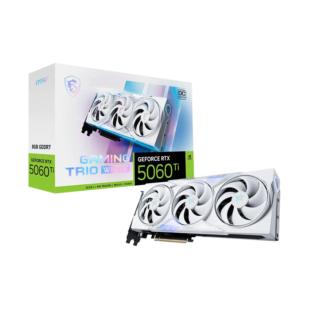 Placa de Video MSI GeForce RTX 5060 Ti 8G Gaming Trio OC White