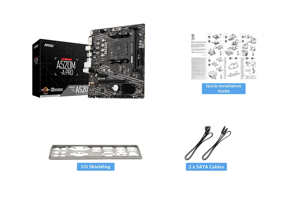 Motherboard MSI A520M-A PRO AMD Socket AM4 DDR4