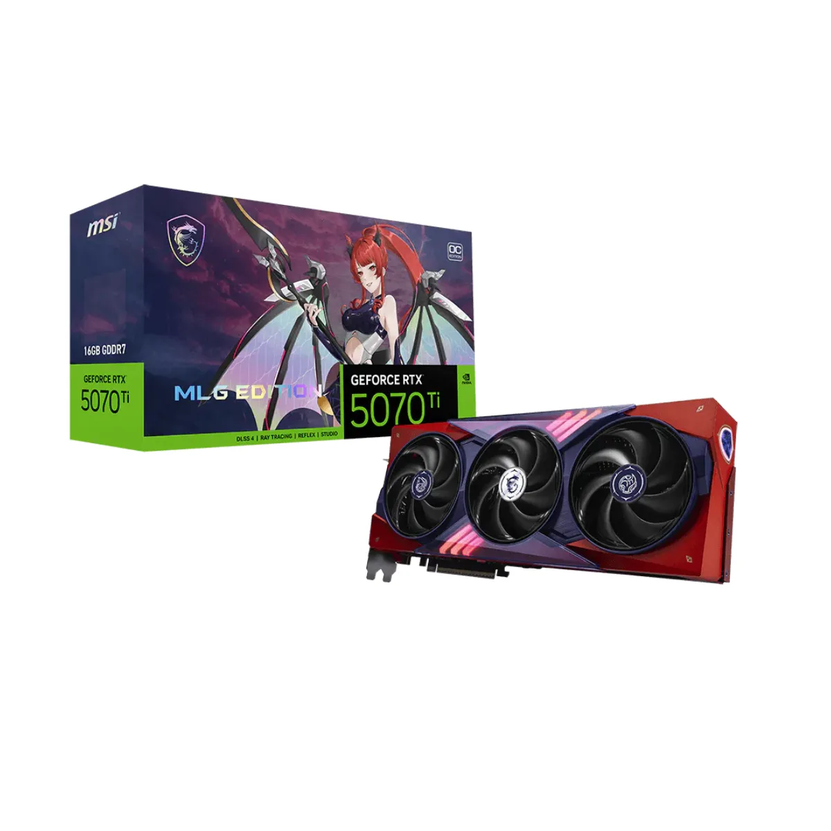 Placa de Video MSI GeForce RTX 5070 Ti 16GB GDDR7 MLG Edition OC PCIe 5.0