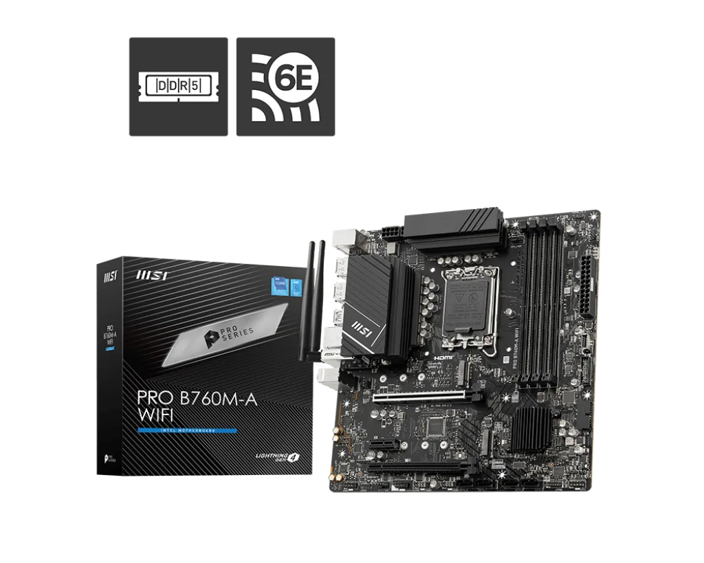 Mother MSI PRO B760M-A WIFI DDR5 1700 (12va/13va/14va Gen) (9572)