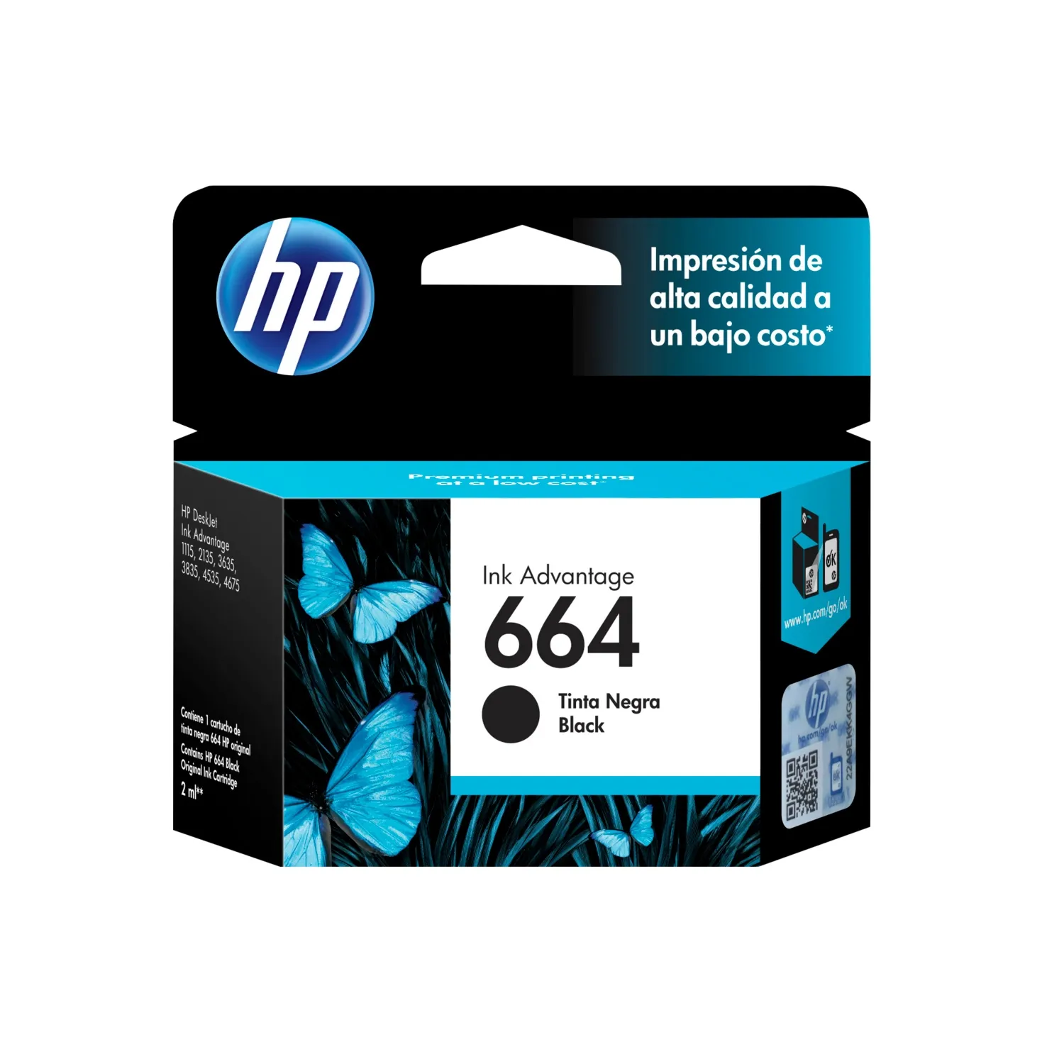 Cartucho De Tinta HP 664 Negro 