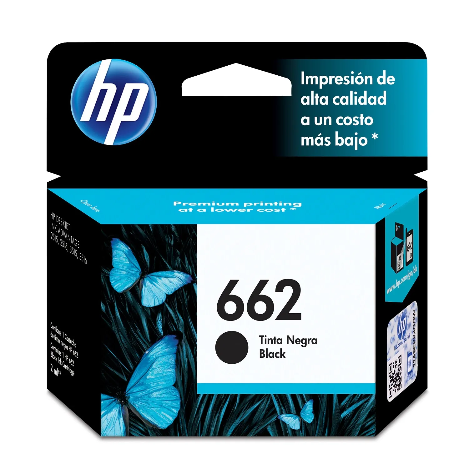 Cartucho De Tinta HP 662 Negro 