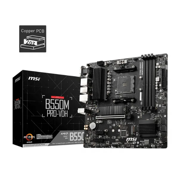 Mother MSI B550M PRO-VDH DDR4 AM4 (Serie 3000/4000/5000) (8417)