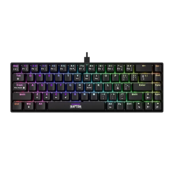 Teclado Raptor Fireclaw M68 Mecanico Retroiluminado Switch Red Outemu (7374)