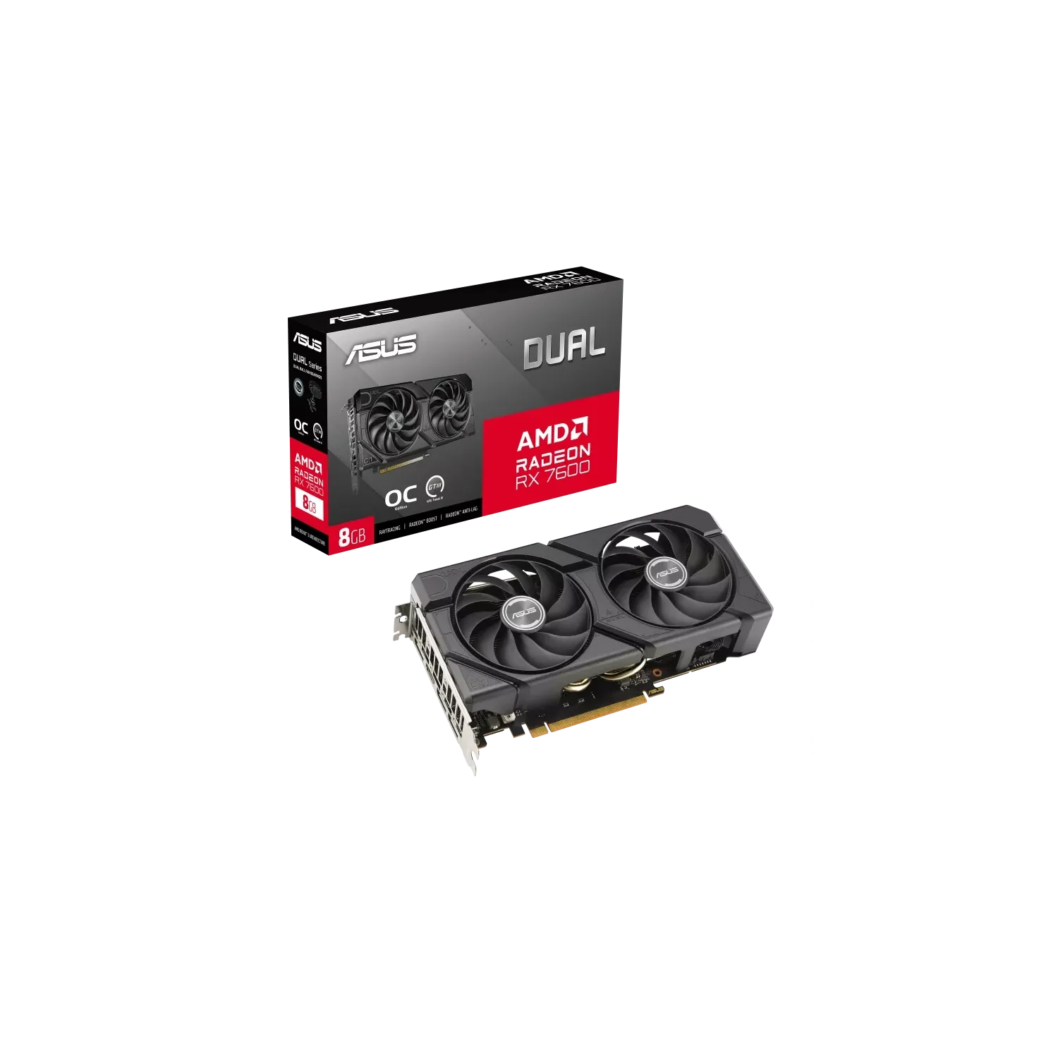 Placa de Video ASUS Dual Radeon RX 7600 8GB EVO DUAL-RX7600-O8GEVO