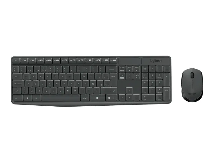 Kit Logitech Teclado + Mouse MK235 Inalámbrico Gris Oscuro