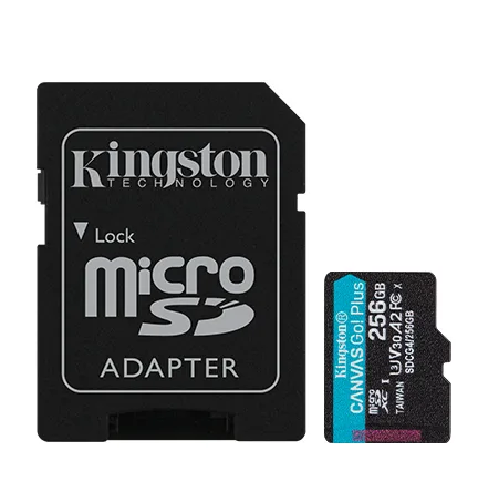 MicroSD Kingston Canvas GO! Plus Gen4 256GB con Adaptador 4K SDCG4/256GB
