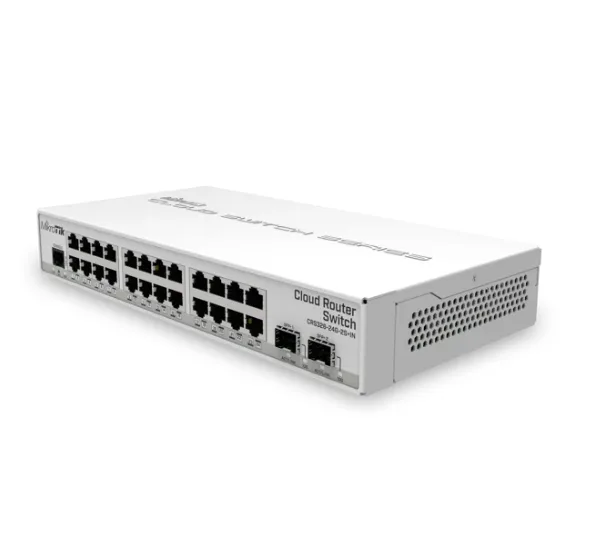SWITCH MIKROTIK CRS326-24G-2S+RM SIN FUENTE 24 PUERTOS GIGA + 2SFP 1GB PARA RACK