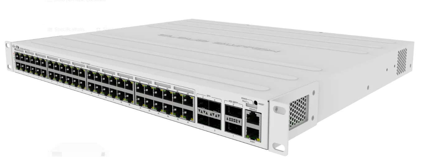 ROUTER MIKROTIK  CRS354-48P-4S+2Q+RM CON FUENTE CRS354-48P-4S