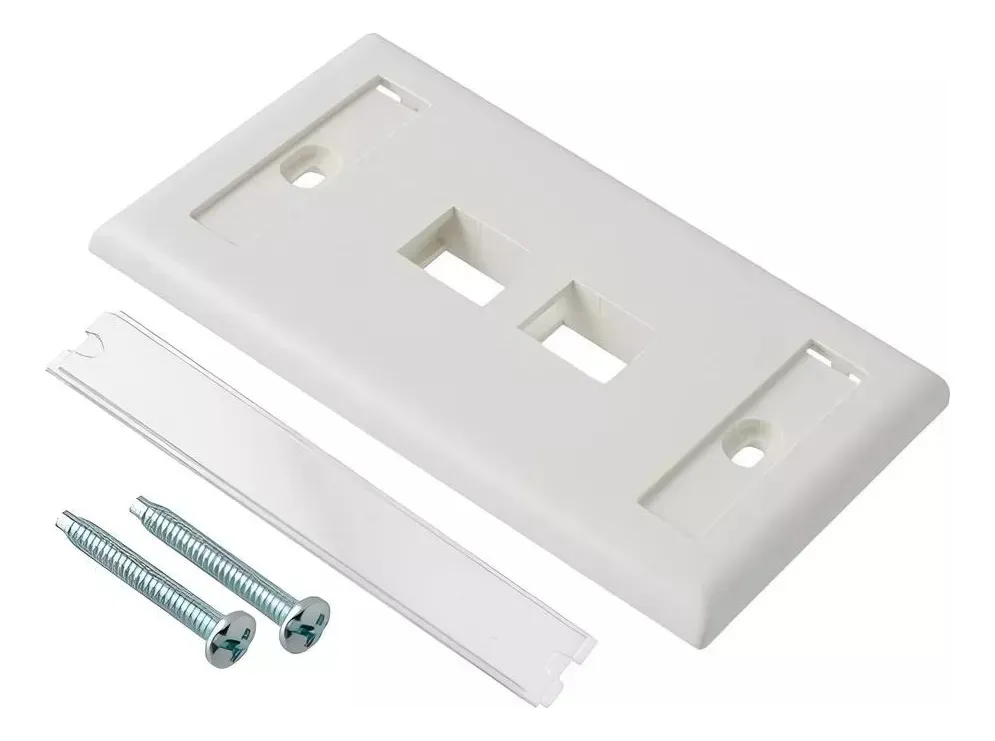 Face Plate Panduit Plano 1 Gang 2 Módulos Marfil CFPE2IWY