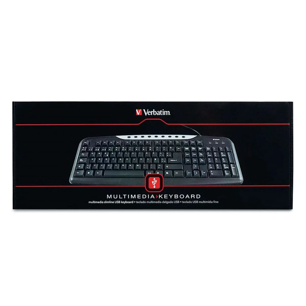 Teclado Verbatim Usb Wired Multimedia Cableado 98109