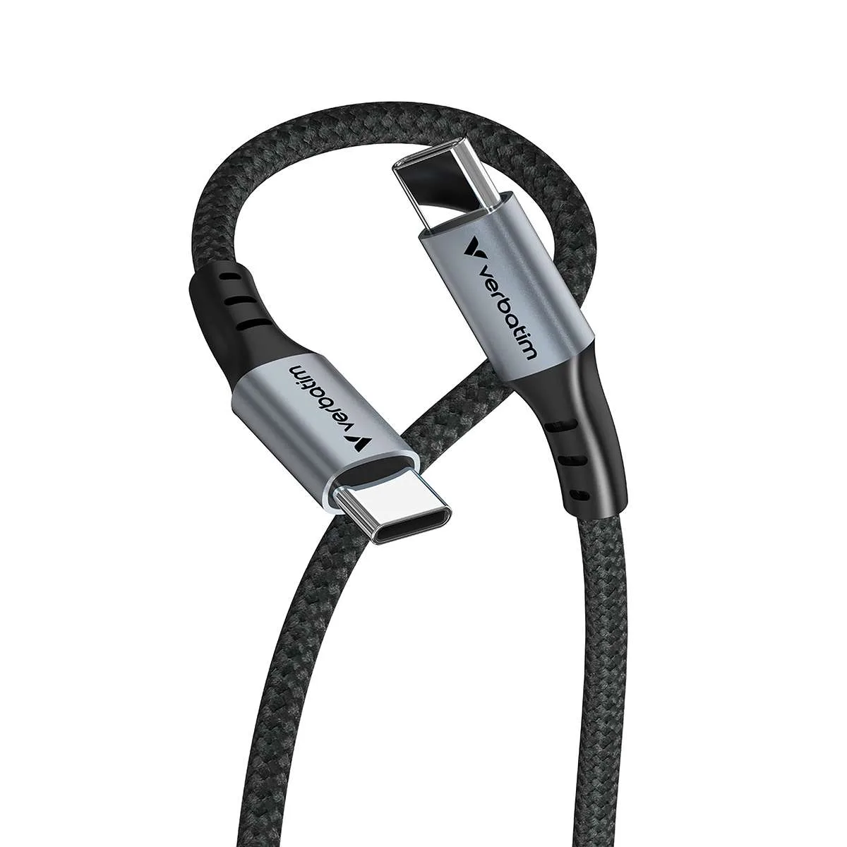 Cable de Carga Verbetim USB C a USB C Con Display 100w 120cm Negro