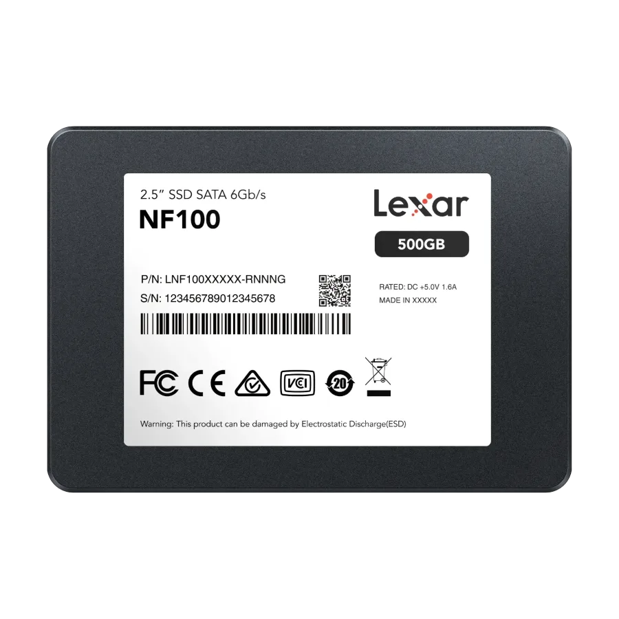 DISCO SSD LEXAR LNF 500GB —sequential read up to 500MB/s, 2.5” SATA III (6Gb/s)