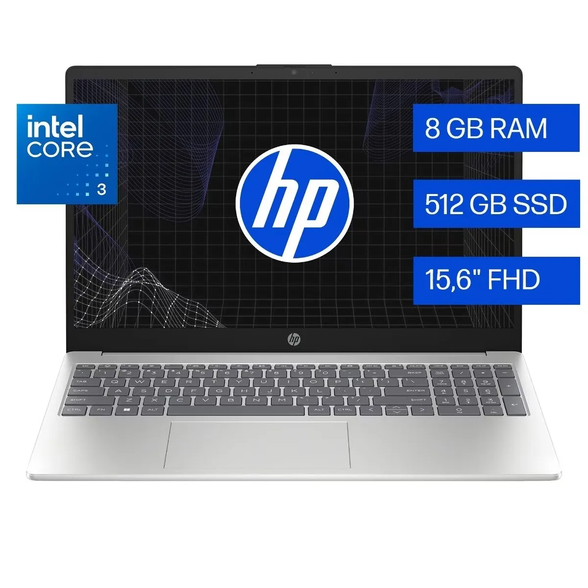 Notebook HP 15-fd0331la 15.6" FHD Intel Core 3-100U 8GB 512GB SSD Win11 | D0CJ4LA