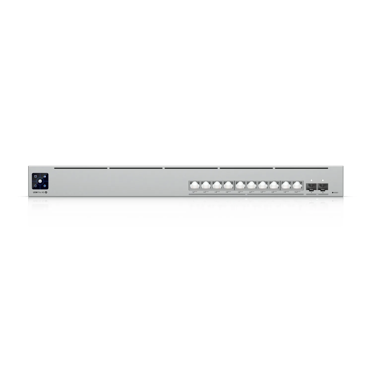 Pro XG 48 PoE- Professional-grade, 48-port Layer 3 Etherlighting™ PoE+++ switch with (32) 10 GbE, (16) 2.5 GbE PoE, and (4) 25G SFP28 ports.