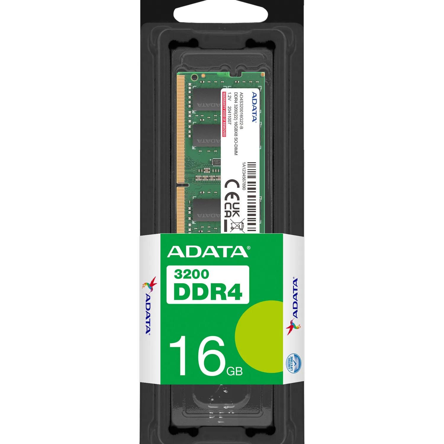 Memoria RAM SODIMM DDR4 16GB ADATA 3200 MHz para notebook