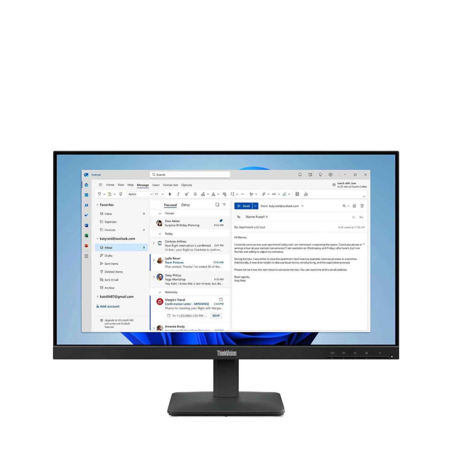 Monitor Lenovo S24-4e 23.8" Full HD IPS 100hz HDMI VGA PC 64B5KAR1AR
