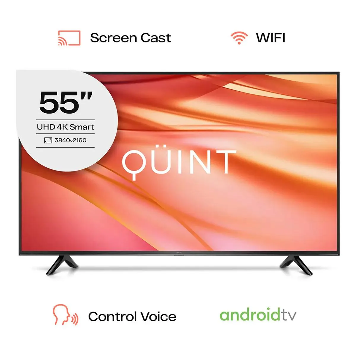 Smart TV Quint 55" LED 4K UHD QT2-55 Android TV